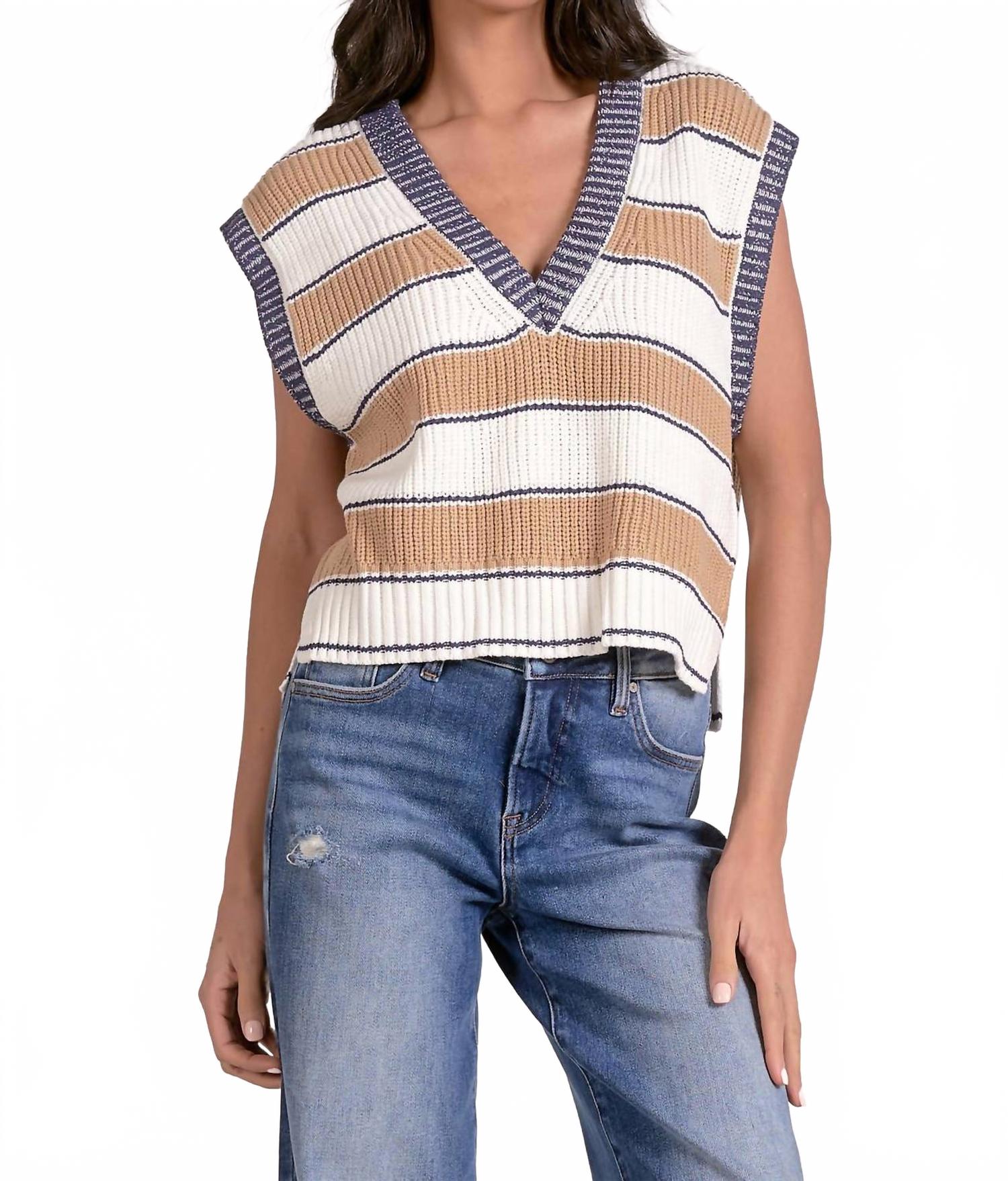 

Свитер-жилет с глубоким вырезом в разноцветном исполнении ELAN, мультиколор