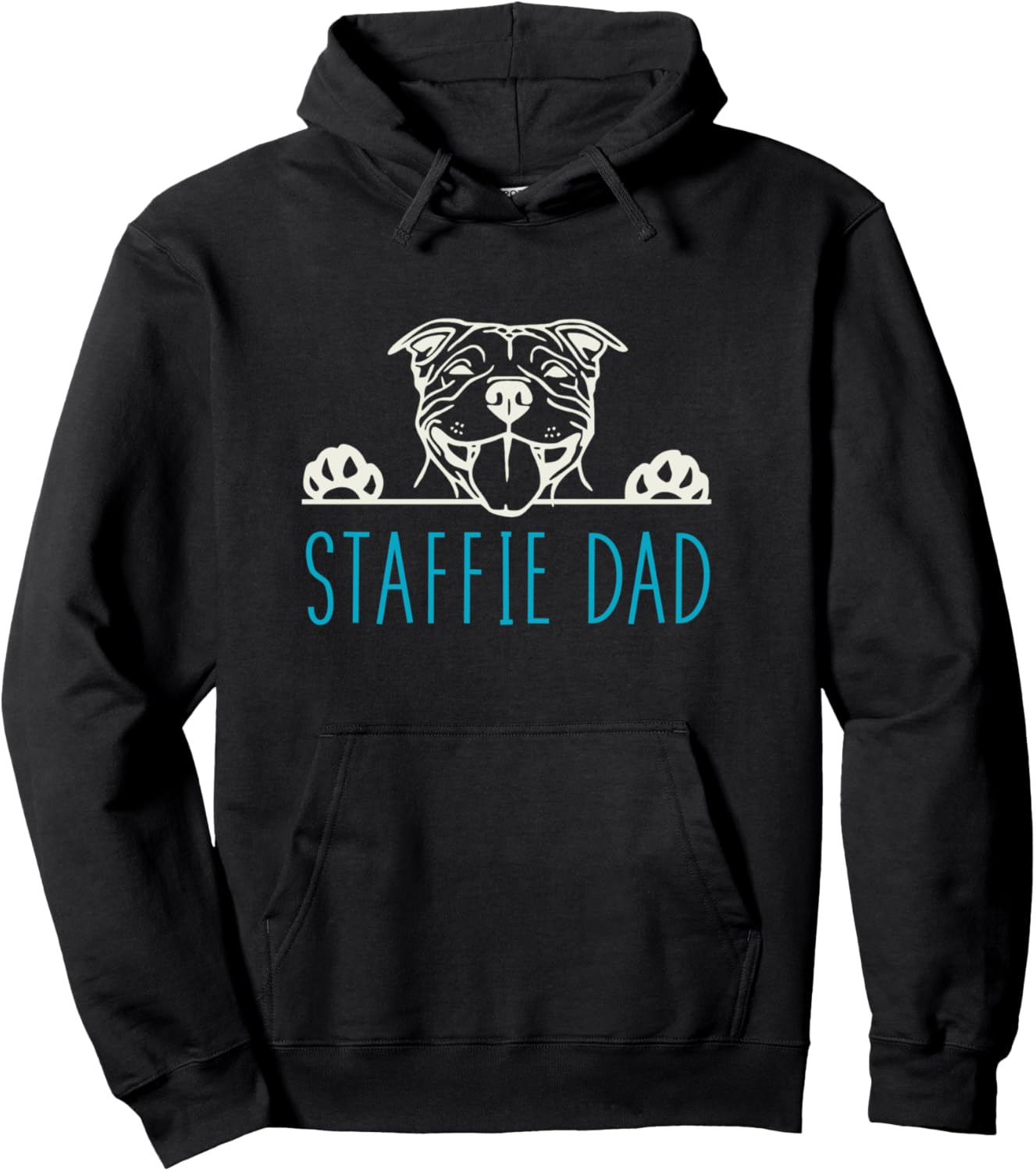 

Худи Staffie Dad с изображением стаффордширского бультерьера Staffie Dad Merch, черный