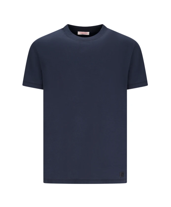 

Хлопковая футболка с биркой с логотипом. Valentino Garavani, синий