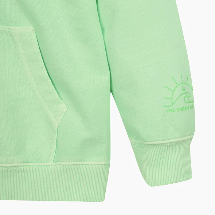 Детский худи Pigment зелёного цвета от Benetton Kids — фото 4