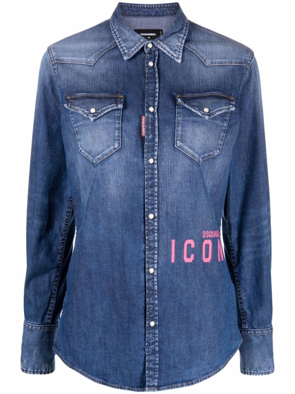 

Dsquared2 джинсовая рубашка с логотипом, синий