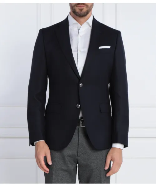 

Элегантная шерстяная куртка Hutson Slim fit Boss, синий