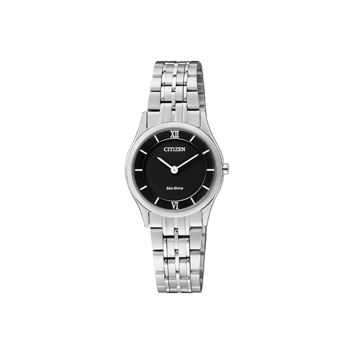 

CITIZEN Часы Ecology Drive Collection Solar Quartz Movement Stainless Steel Strap Watch Women's Watch Black Dial, Black Dial Silver Strap