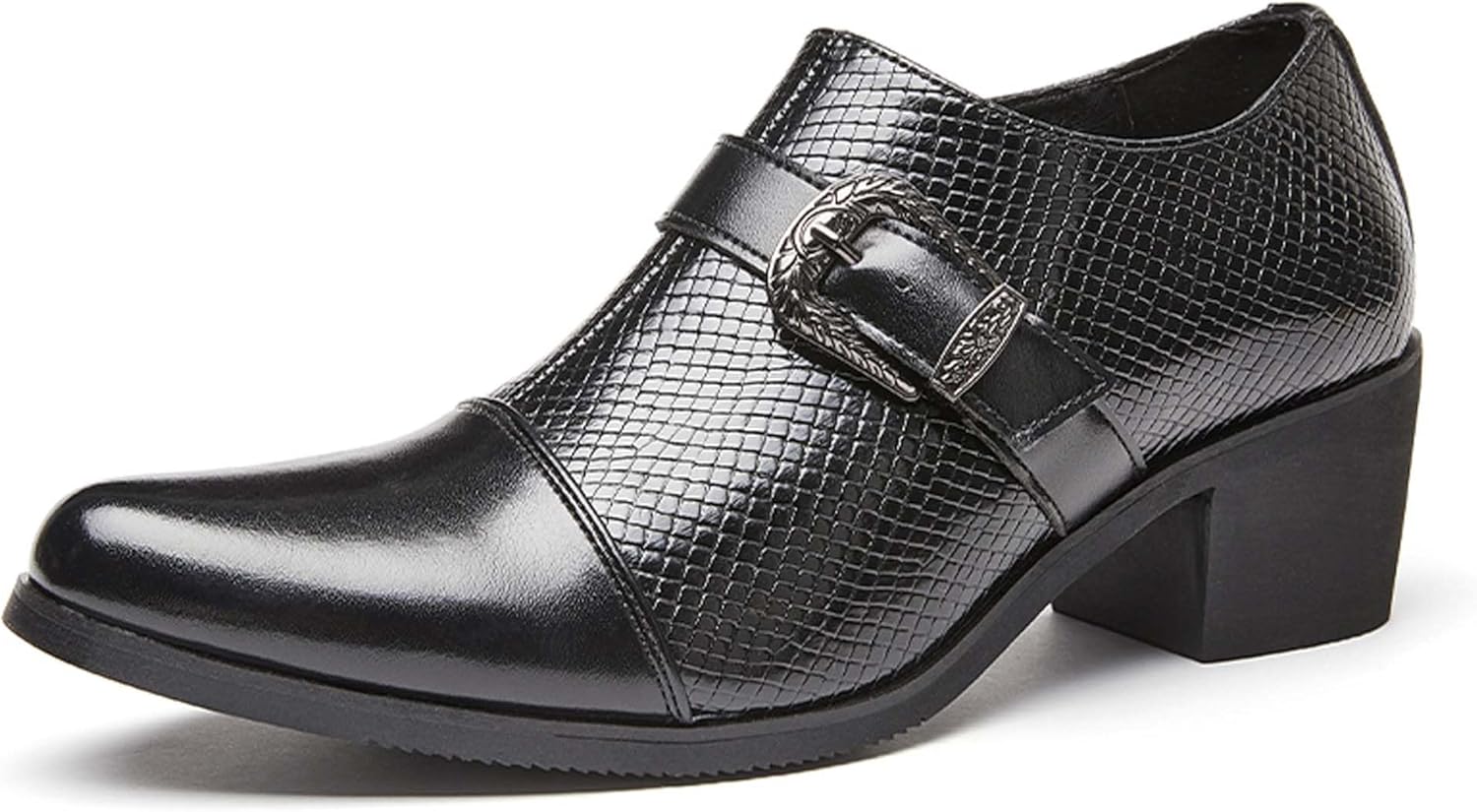 

Мужские лоферы с массивным каблуком, городского ретро-стиля, увеличивающие рост, деловые, повседневные, формальные, противоскользящие, оксфорды для ходьбы, офисные, для униформы, банкета, свадьбы, кожаные туфли Generic, черный