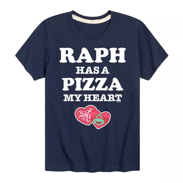 

Футболка с принтом "Черепашки-ниндзя" и надписью "Pizza my heart Raph" для мальчиков 8-20 лет Nickelodeon, синий