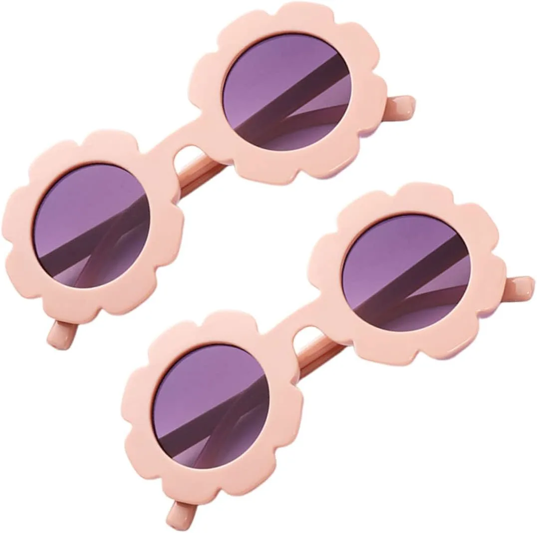 

2 пары солнцезащитных очков цвета хаки с УФ-защитой, дизайном «Подсолнух», модные очки для вечеринок, прочные и легкие, для повседневного ношения Ipetboom