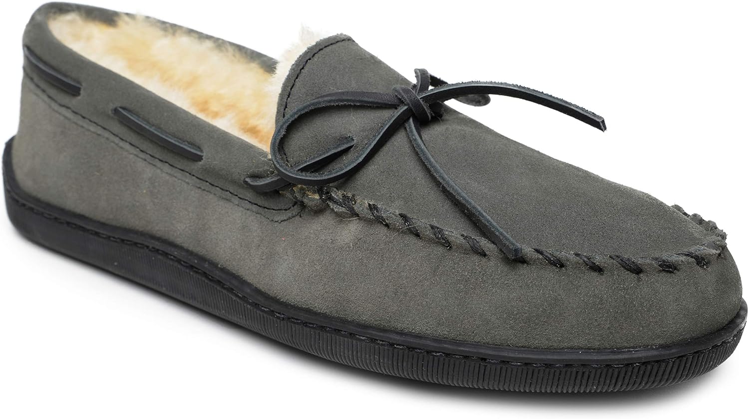 

Мужские мокасины Minnetonka с жесткой подошвой из овчины, серый