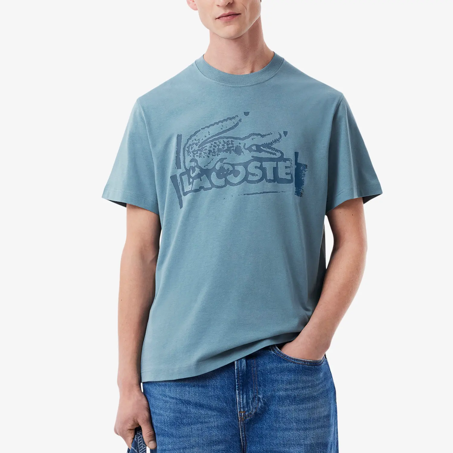 Футболка из хлопка с логотипом LACOSTE, светло-розовый/бежевый — фото 4