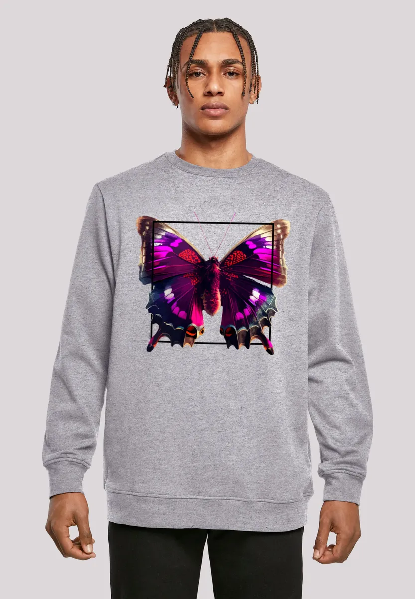 

Толстовка F4NT4STIC "Pink Butterfly CREWNECK", принт, серый