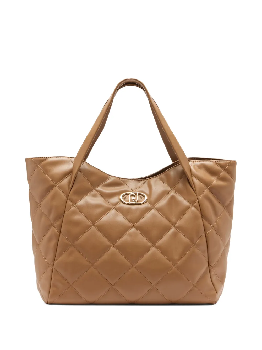 

Большая стеганая сумка-тоут с логотипом Liu Jo, коричневый