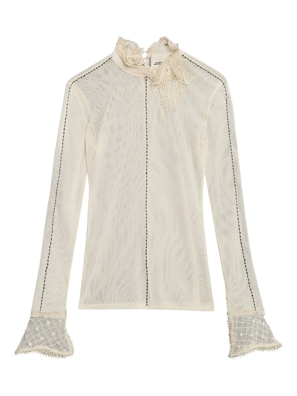 

Сетчатый топ Sarah с кружевом ISABEL MARANT, нейтральный