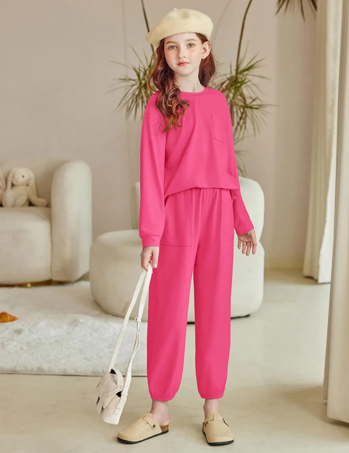 Детский спортивный костюм из толстовки и брюк Arshiner, Rose Red — фото 2