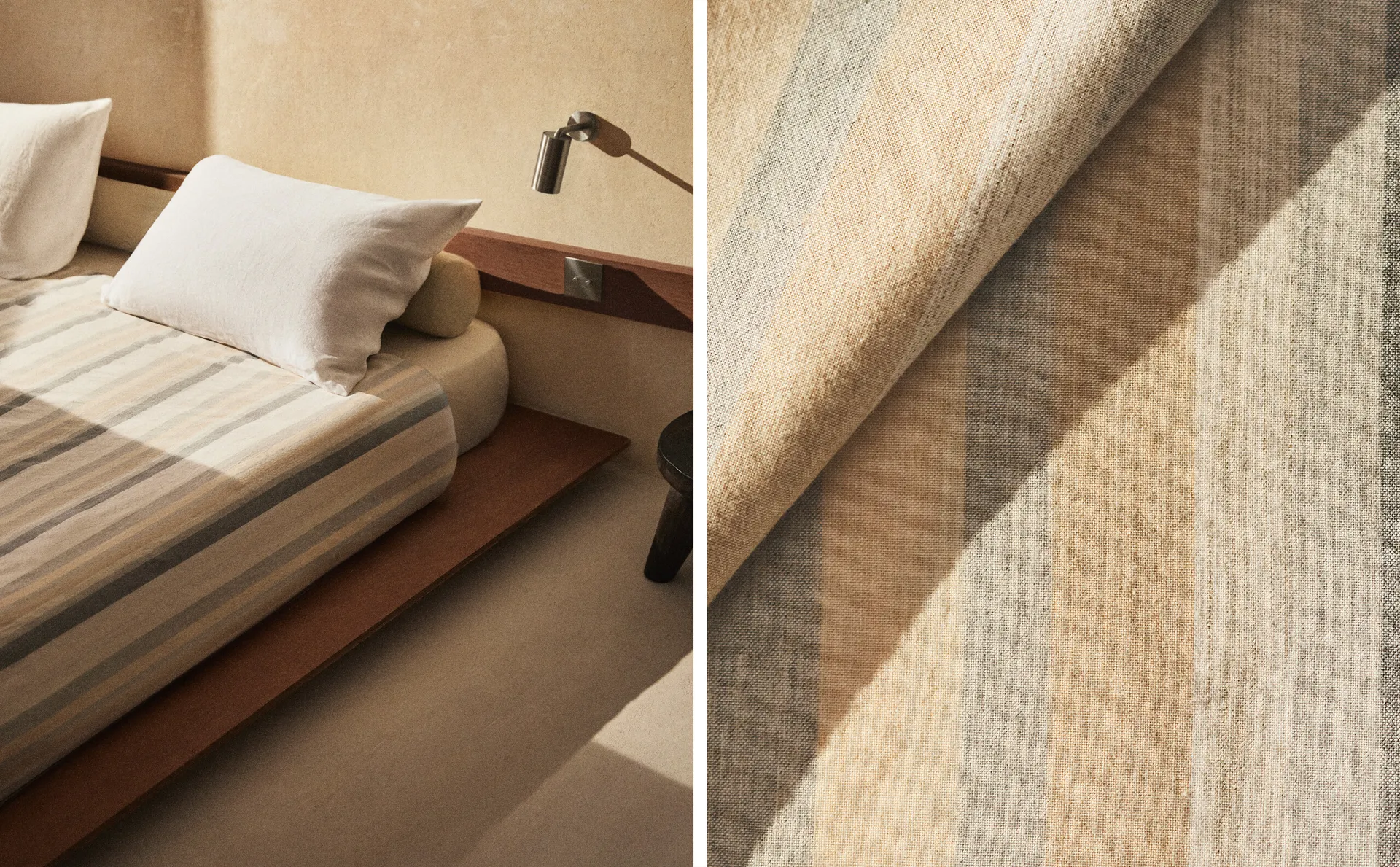 

Полосатый пододеяльник Zara Home, серый