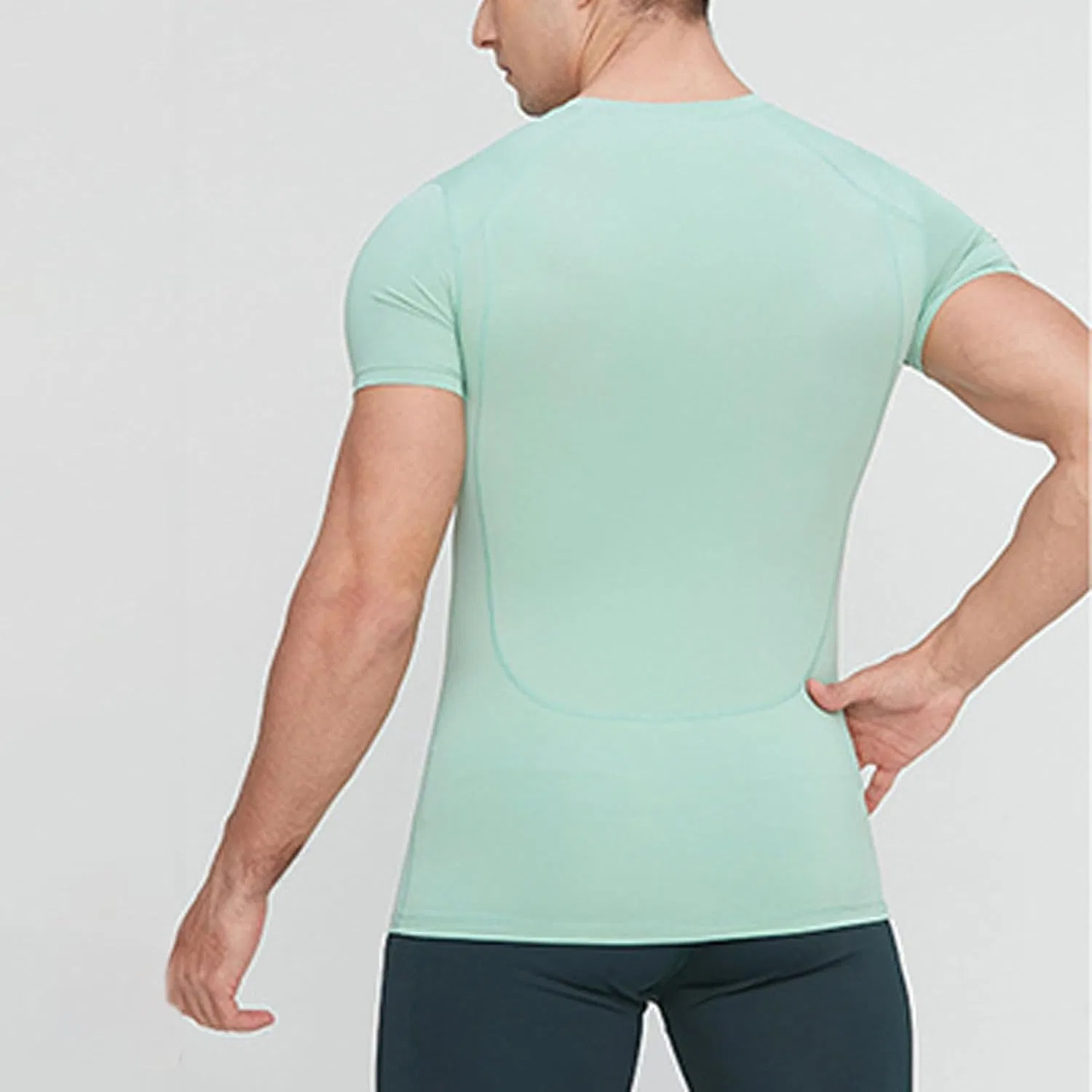 Футболка для тренировок с быстросохнущей тканью Generic, A03#mint Green — фото 3