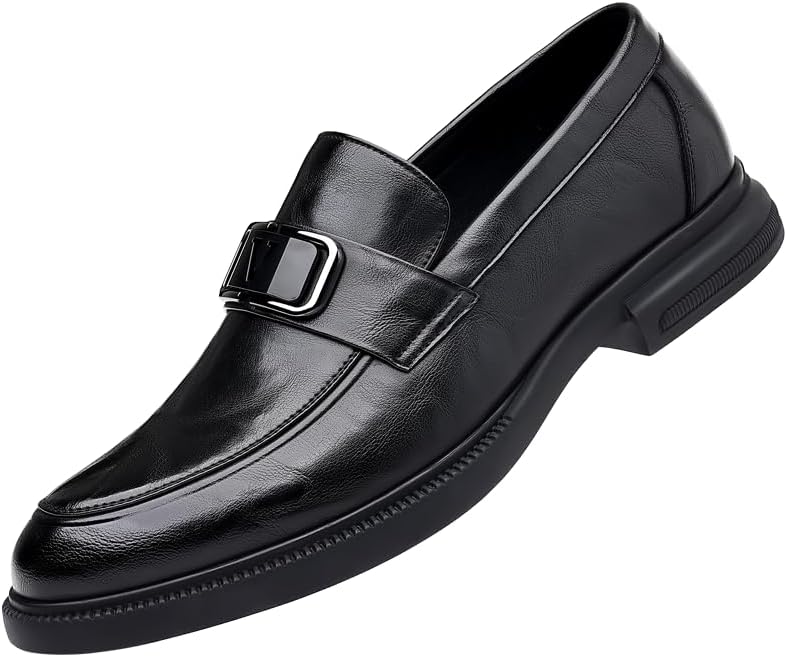 

Мужские повседневные британские кожаные туфли-лоферы с низким верхом, круглым носком, плоской подошвой, оксфорды, подходят для легкого ношения, с амортизирующей подошвой для ходьбы Lhyxu, черный