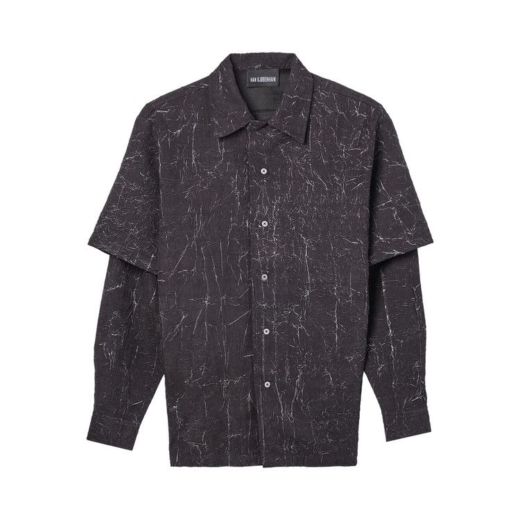 

Рубашка Han Kjøbenhavn Wrinkled Two-Layered Long-Sleeve Shirt, Black