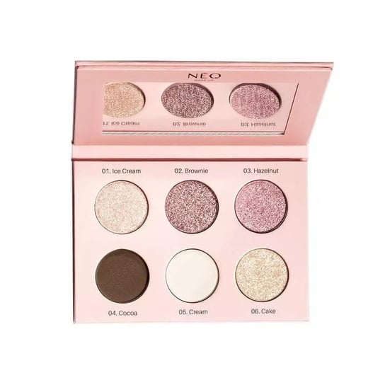 

Телесная палитра прессованных теней для век 9 г NEO MAKE UP, Eyeshadow Palette, розовый