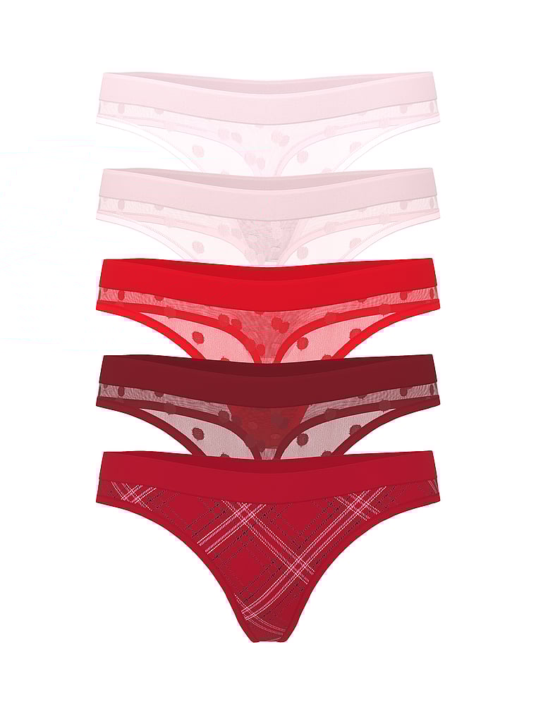 

Упаковка из 5 прозрачных трусиков-стрингов Heritage Shimmer Victoria'S Secret, 5 pack multi