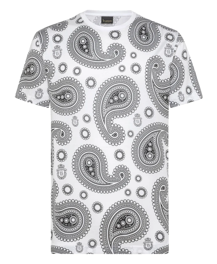 

Футболка с круглым вырезом и узором пейсли Billionaire, белый