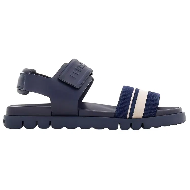 Сандалии с одним ремешком Fabric голубые Ferragamo — фото 3