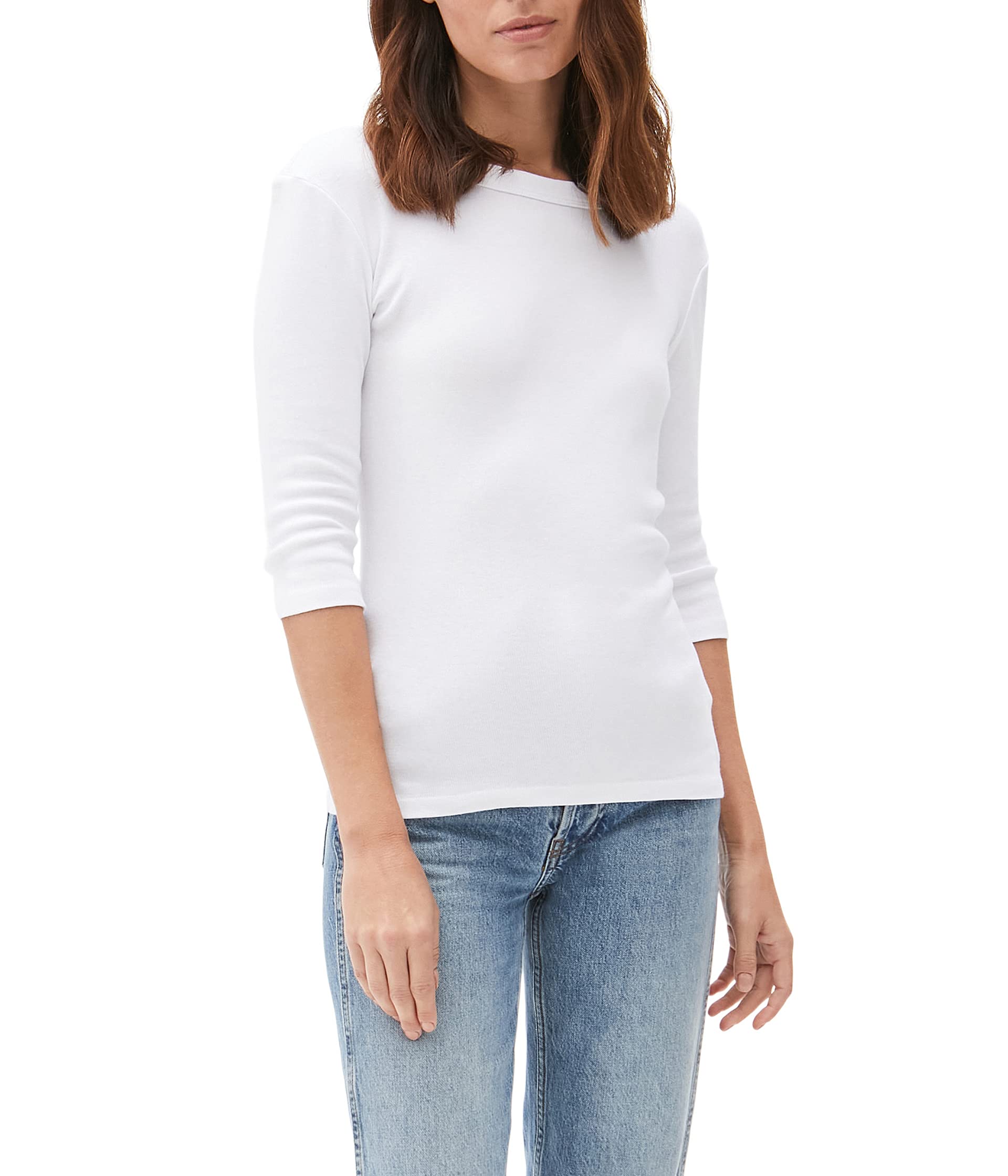 

Футболка Michael Stars 1X1 Cotton Dot Basic Band Crew Neck Tee, белый