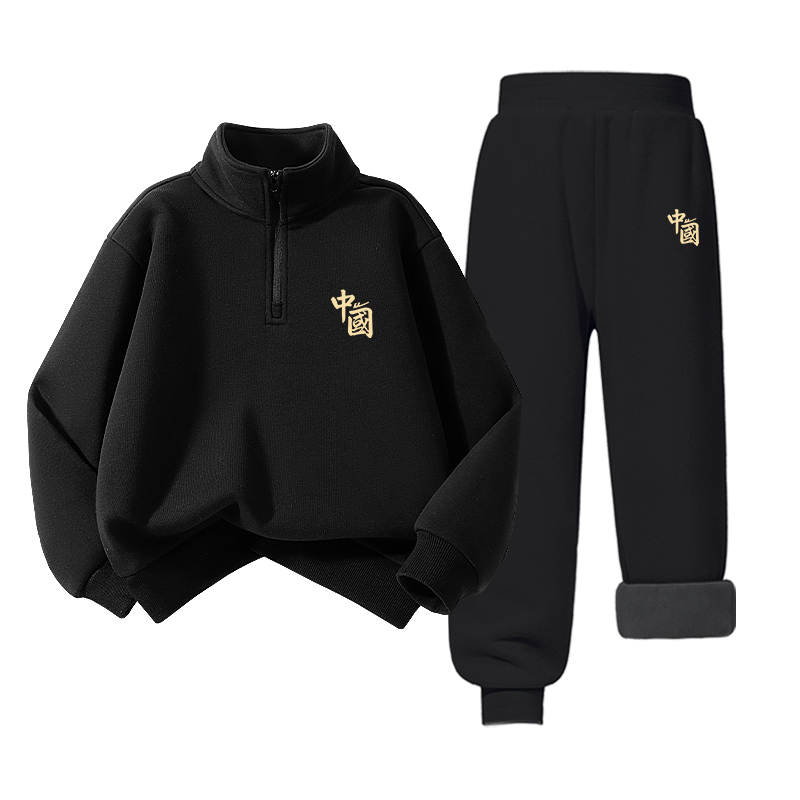 Детская повседневная спортивная одежда WARRIOR, [fleece-linedкрасныйh round china k-черный/h round china k — фото 2