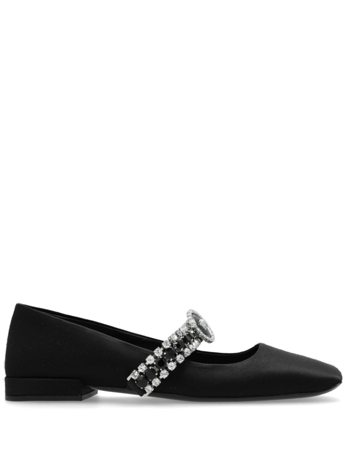 

Versace туфли-балетки с кристаллами Gianni Ribbon, черный