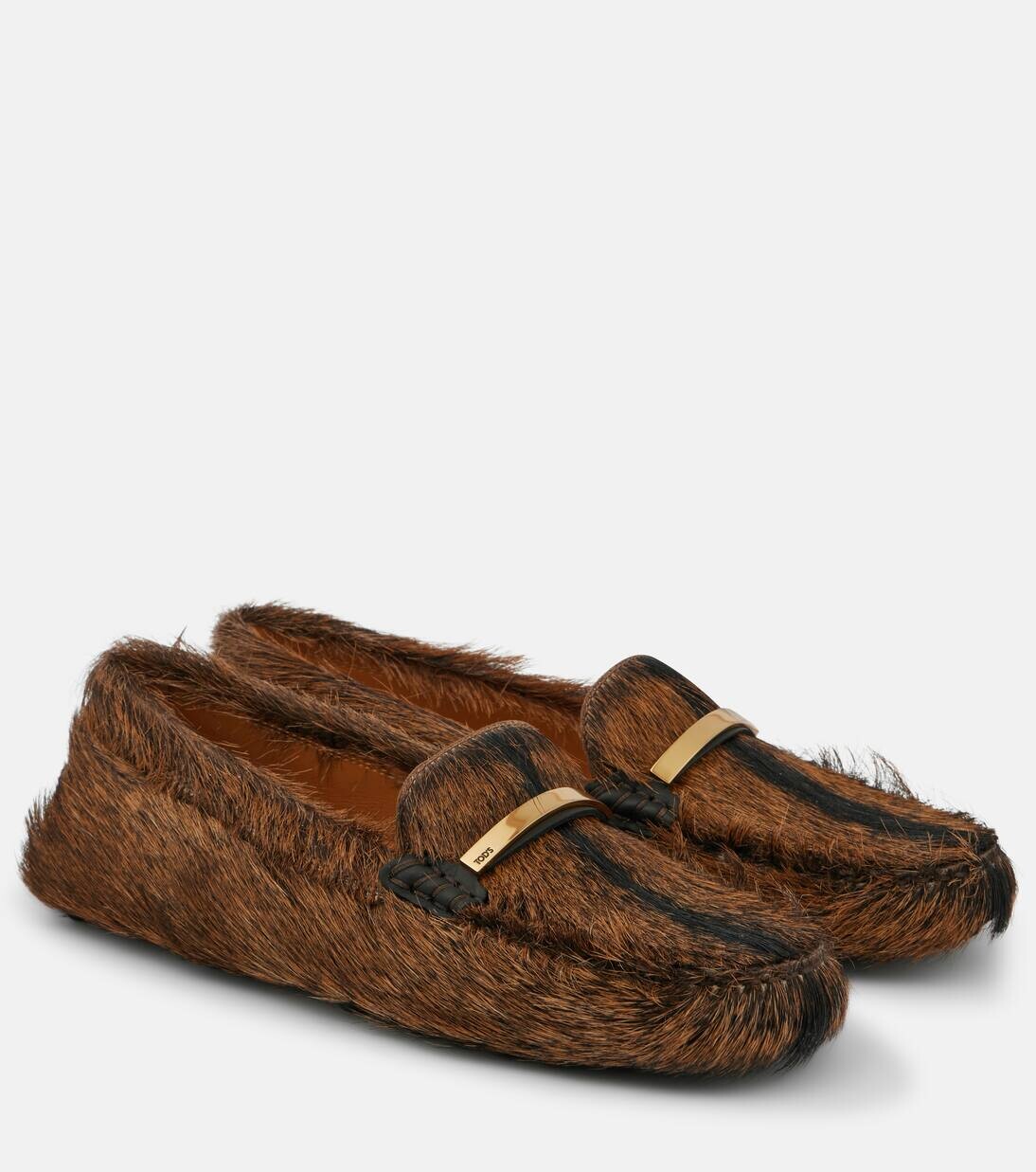 Туфли Gommino из овчины Tod'S, цвет biscotto + nero