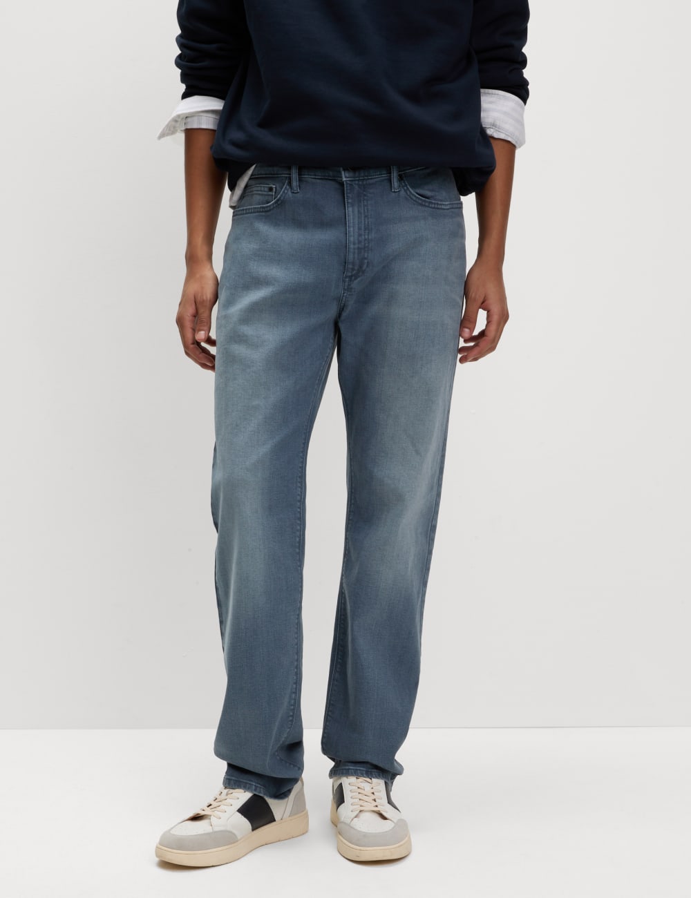 

Джинсы прямого кроя стрейч Marks & Spencer, цвет Grey blue