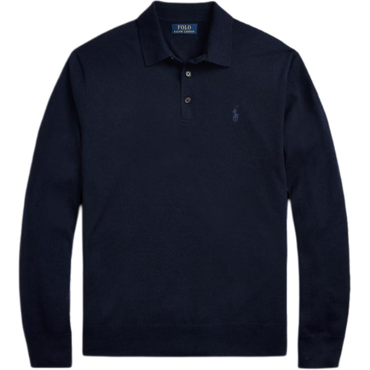 Длинный рукав шерстяная поло Polo Ralph Lauren, темно-синий