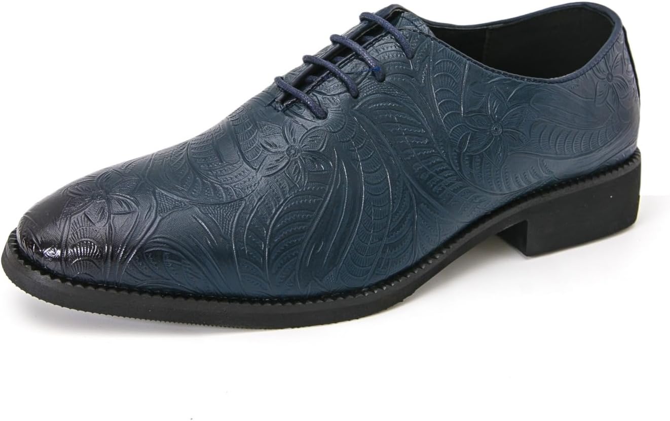 

Мужские кожаные туфли с тиснением, классические оксфорды на шнуровке для формальных и деловых мероприятий, удобная обувь для офиса Khwfjas, синий