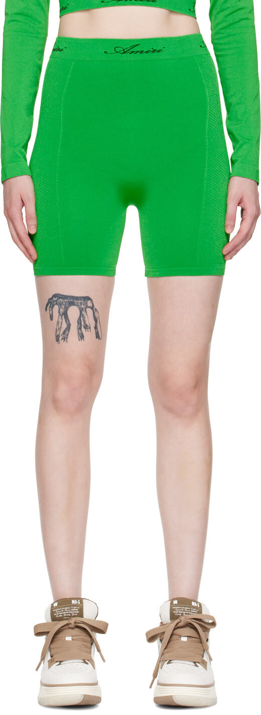 

Зеленые жаккардовые шорты AMIRI, Fern green
