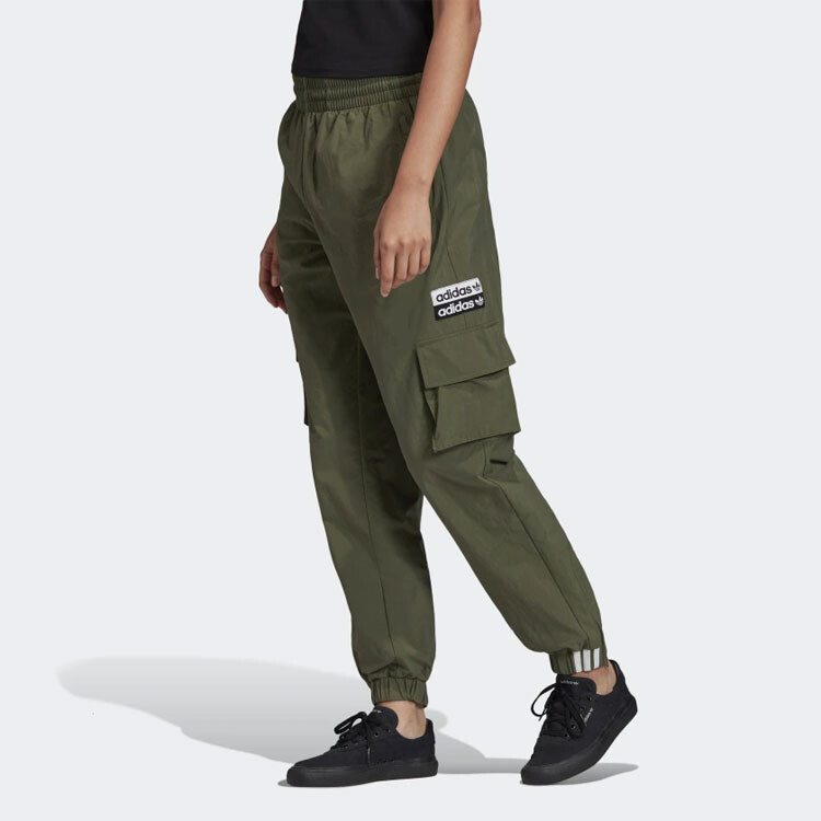 Трикотажные спортивные штаны женские базовые зеленые Adidas Originals — фото 3
