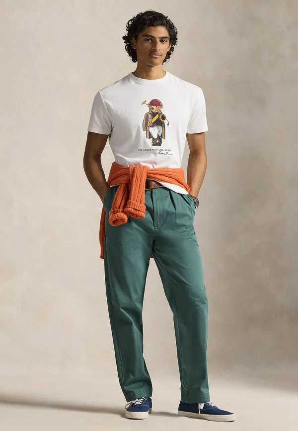 Футболка-Поло приталенного кроя с принтом медведя. Polo Ralph Lauren, White-Society Bear — фото 2