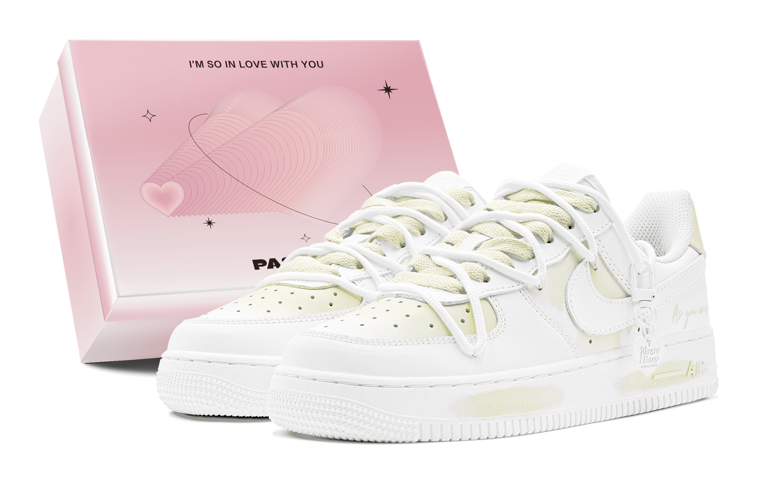 

Nike Кроссовки Air Force 1 Lemon Story Low Top для скейтбординга, мужские, светло-желтые