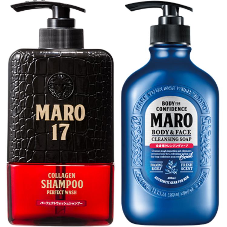 

Очищающее средство для лица и гель для душа 2 в 1 набор для умывания и ухода осветляющий освежающий тип 450мл + охлаждающий тип 400мл Maro