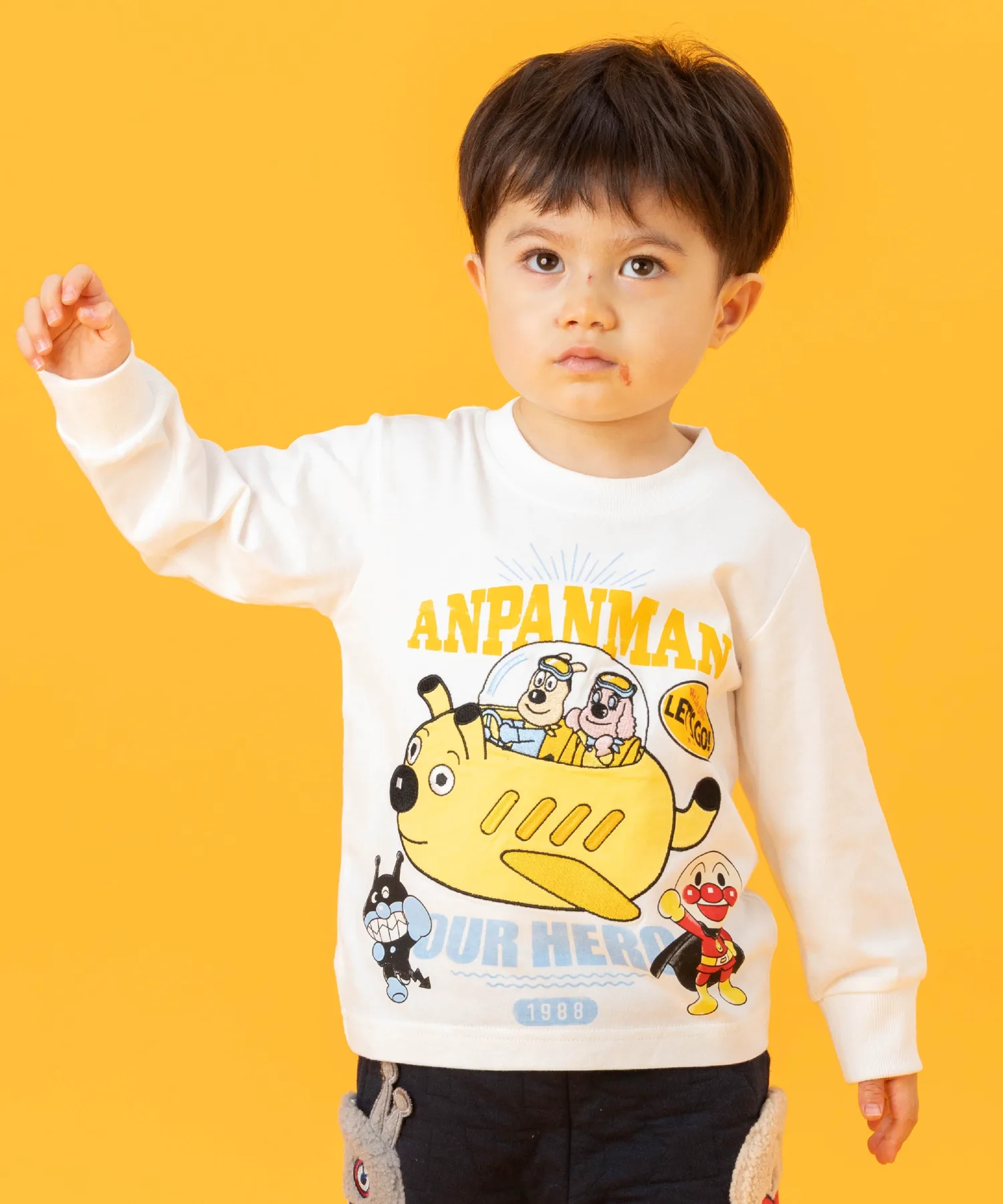 Футболка с длинным рукавом "Ведерко с сыром" Anpanman Kids Collection, Off-white