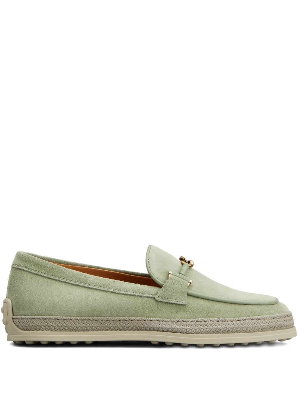Лоферы с отделкой из рафии TOD'S, зеленый