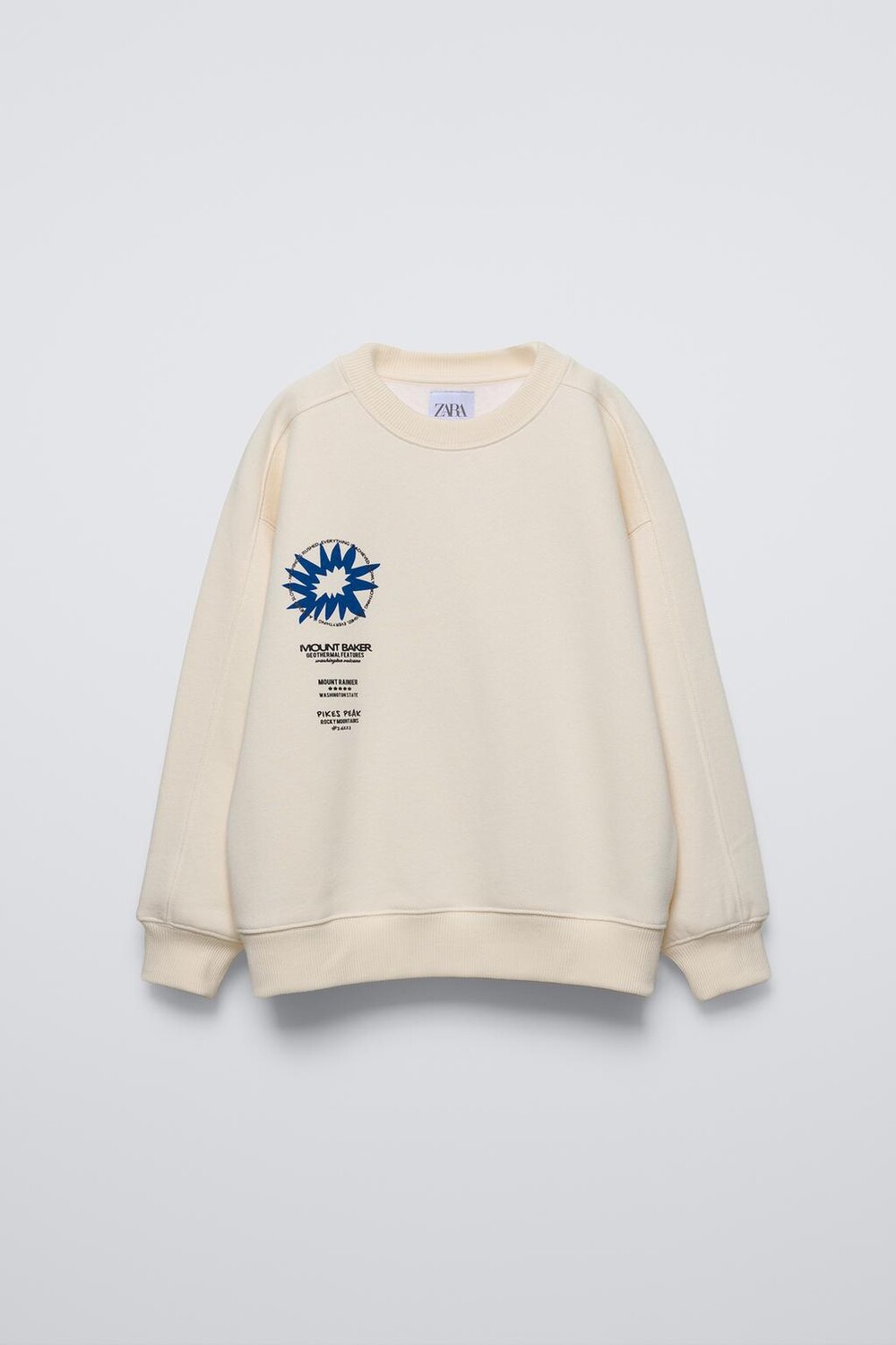 

Толстовка с рельефным принтом ZARA, цвет oyster/white