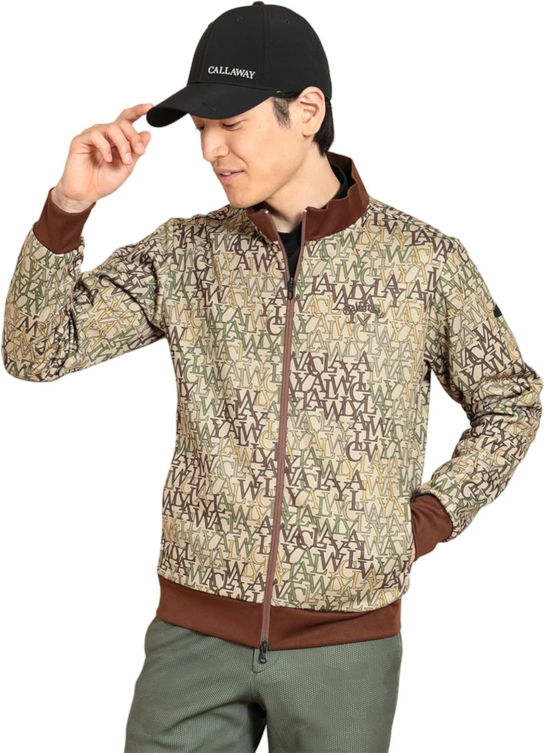 

Мужская толстовка Callaway C23217101 на молнии, с логотипом, из картона, для игры в гольф, бежевый