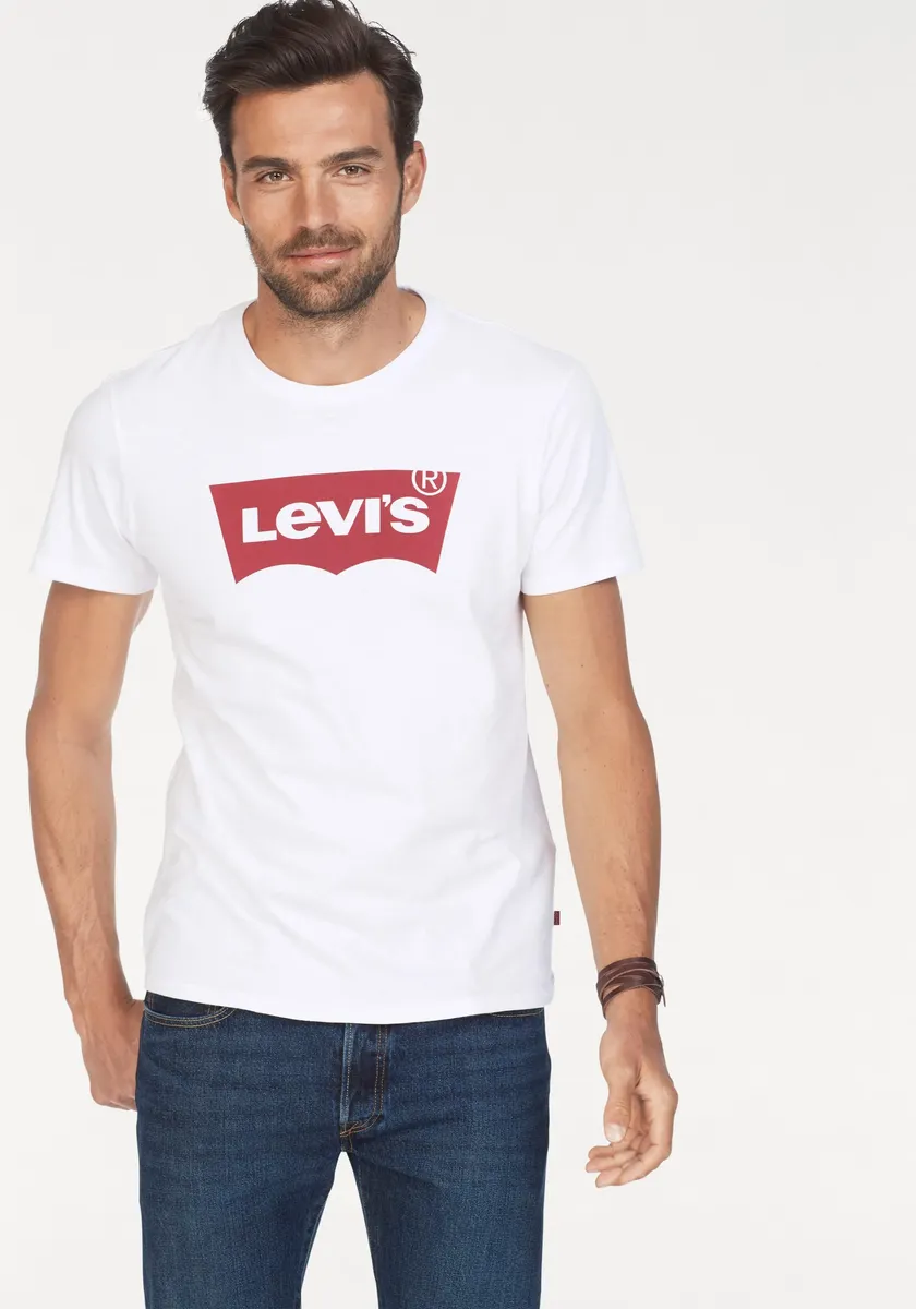 

Футболка Levi's "Batwing Logo Tee" с принтом логотипа спереди, белый