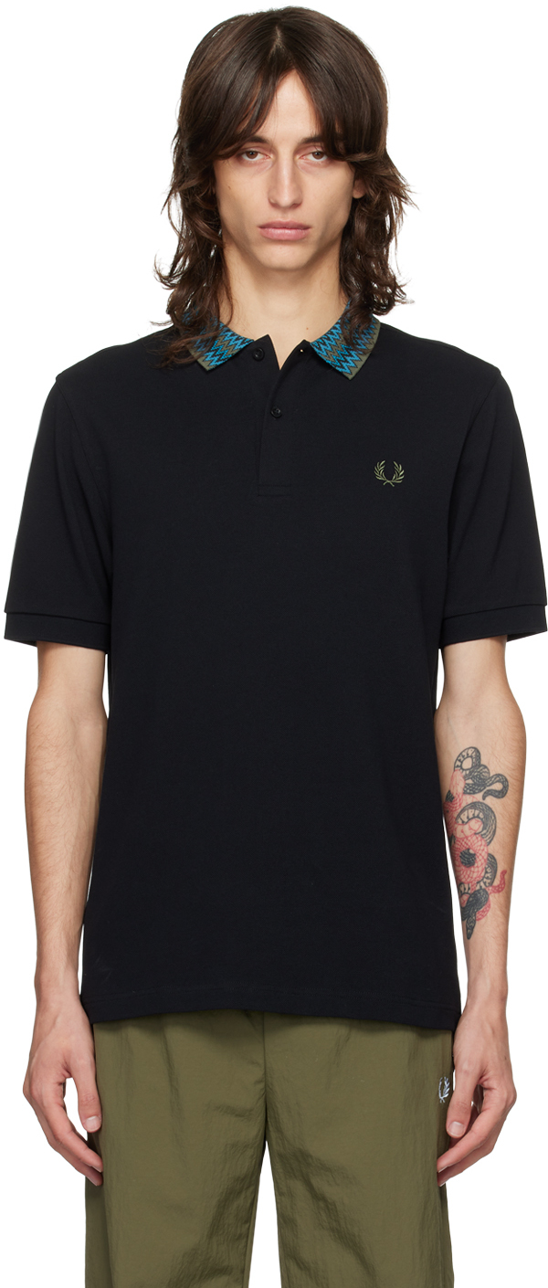 

Поло с жаккардовым воротником Fred Perry