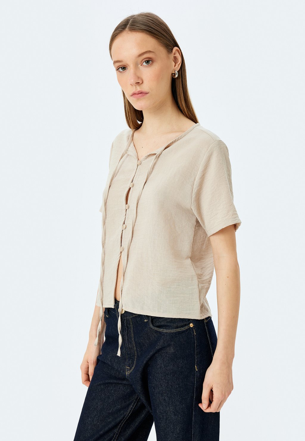 

Блуза V NECK Koton, бежевый