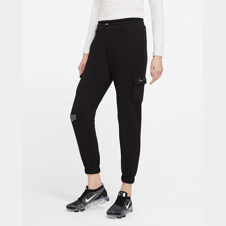 Спортивные брюки (WMNS) Nike Sportswear Swoosh Slim Fit Bundle Feet Sports Pants/Trousers/Joggers Black CZ8906-010 — фото 3