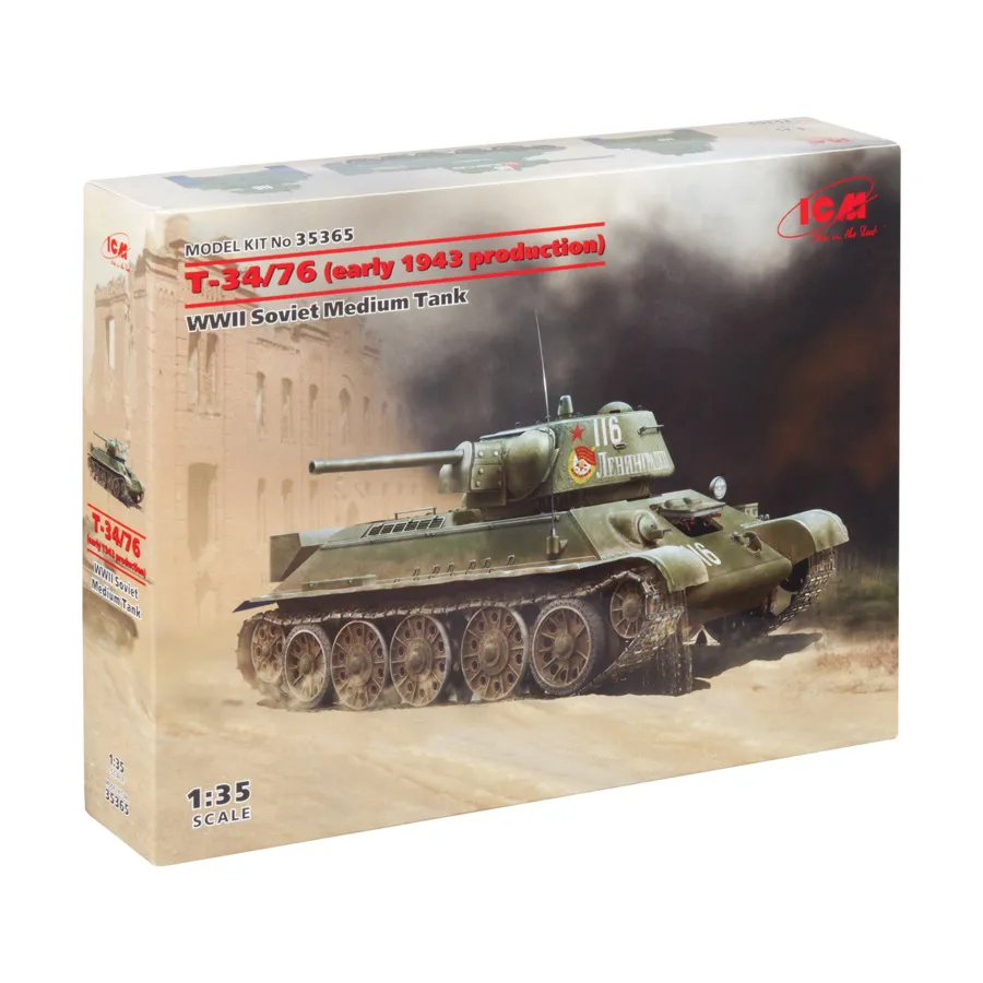 

Советский средний танк Т-34/76 (начало 1943 г.), Military Models 1/35 Scale (ICM)