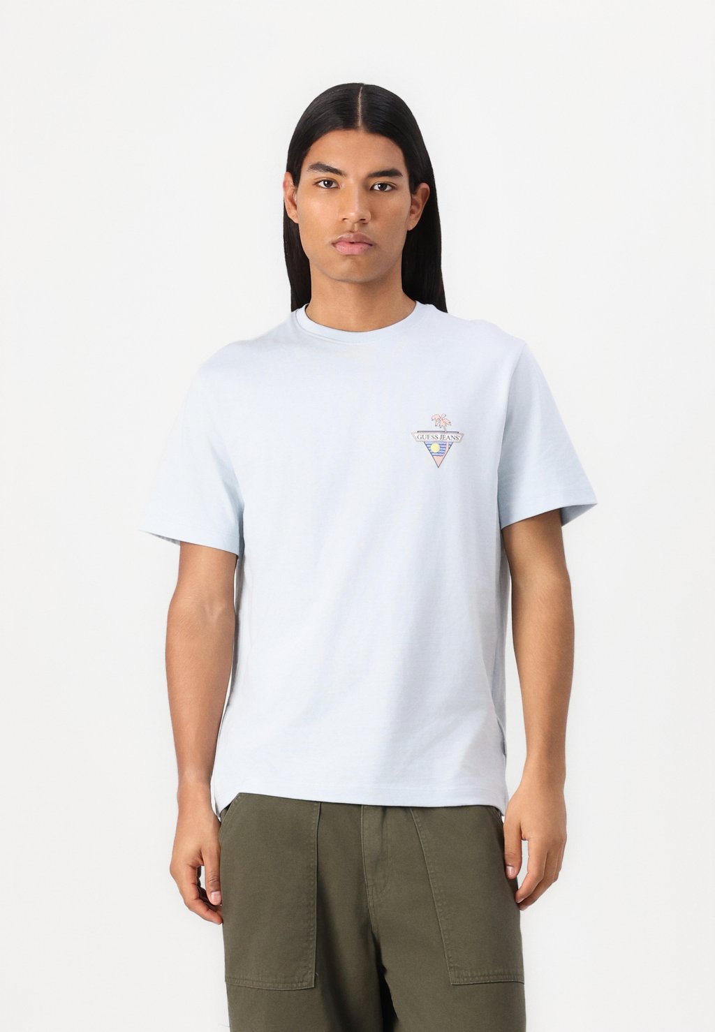 

Футболка с принтом REGULAR PALM TRIANGLE TEE Guess Jeans, синий