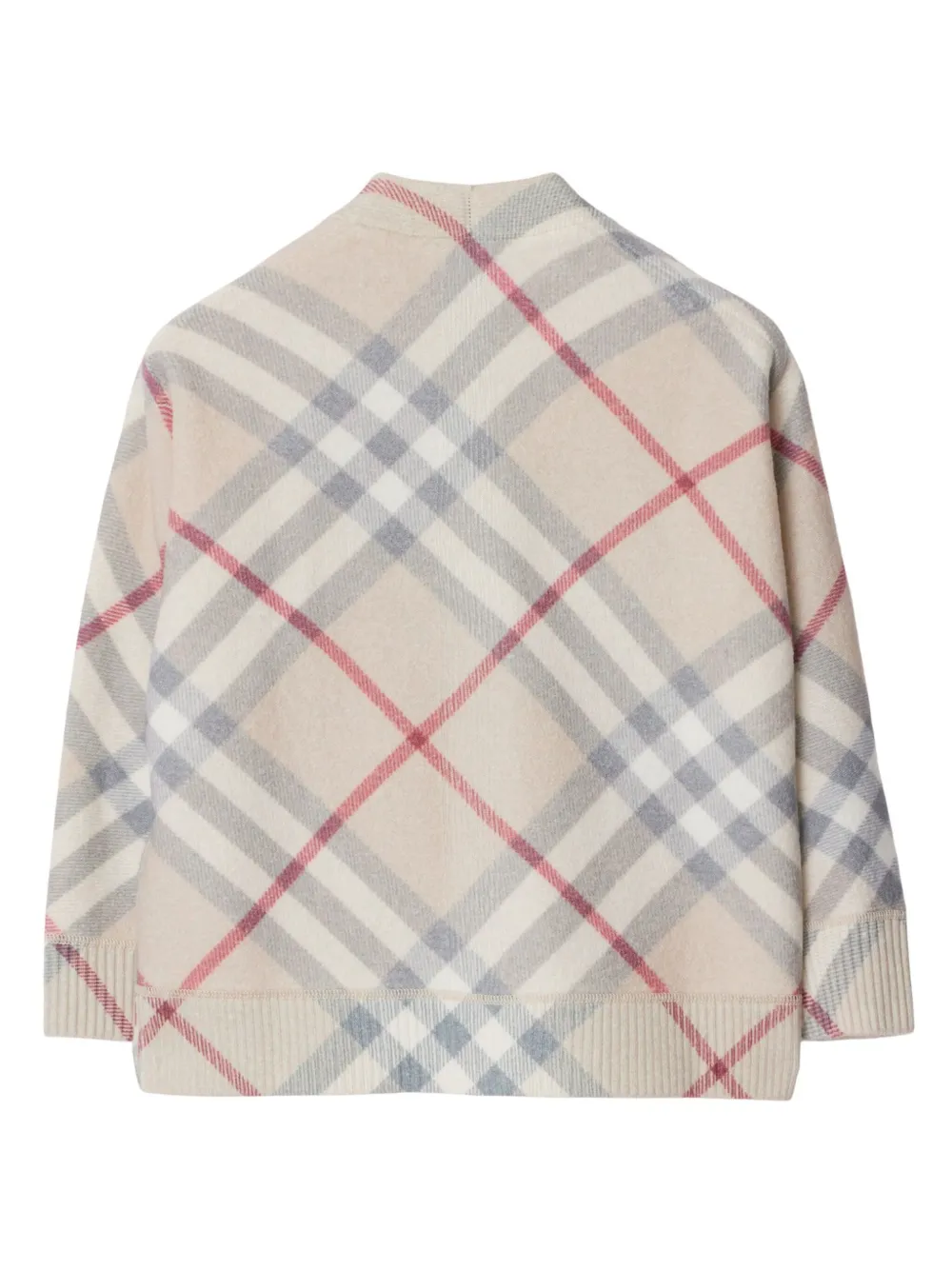 Шерстяной кардиган в клетку Nova Check BURBERRY KIDS, нейтральный — фото 2