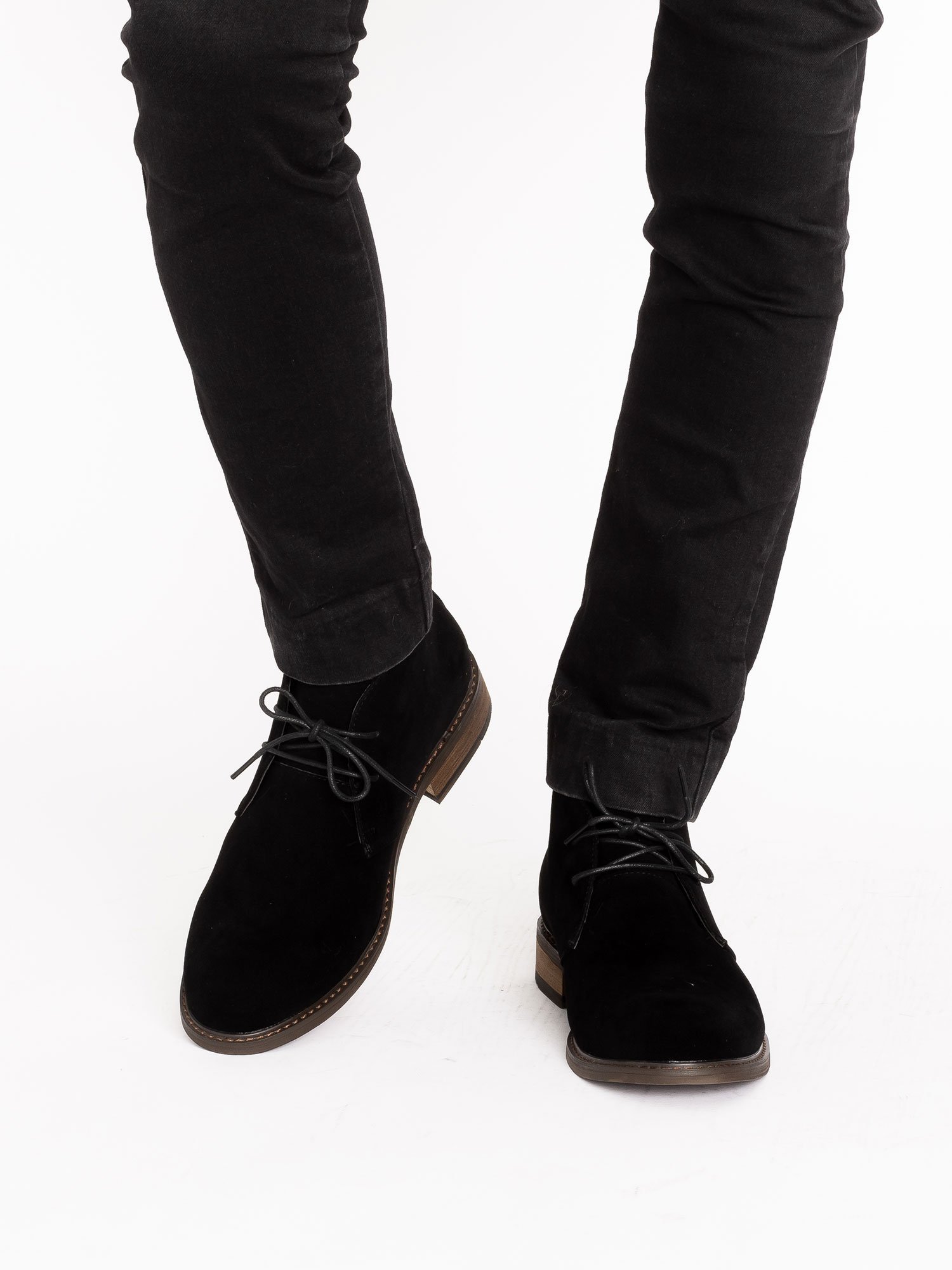 Ботинки-чукка SVEC с гладким носком, Black suede — фото 4