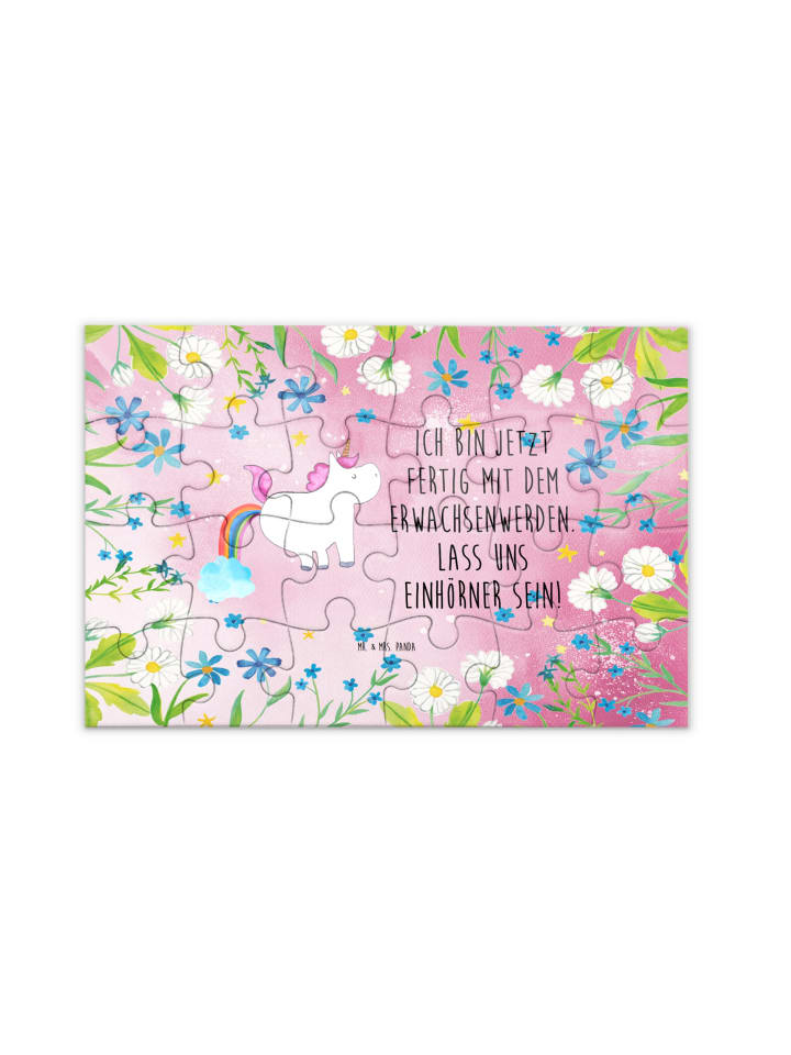 

Mr. & Mrs. Panda Головоломка «Единорог, пукающий» с надписью, выполненная в пастельно-красных тонах