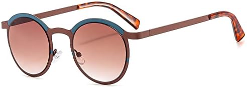 

Винтажные солнцезащитные очки в стиле панк для мужчин, ретро, ​​круглая металлическая оправа, для женщин, солнцезащитные очки, защита от ультрафиолета UV400 MTZJH, Coffee Tea